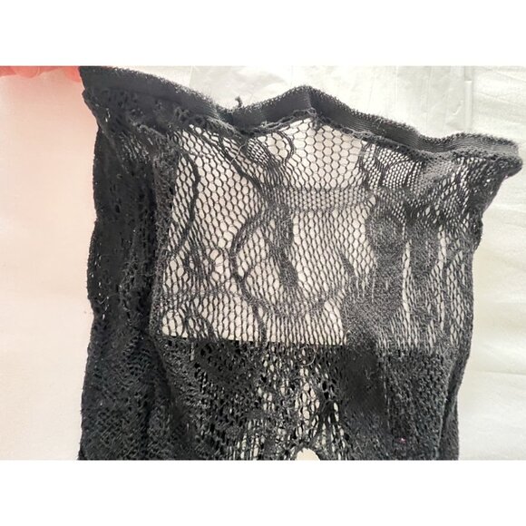 Fishnet Black Lace Tights Stockings Size XL Tall Floral Patterned Dressy Party - Picture 5 of 9